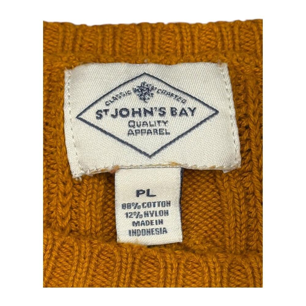 St. John's Bay Sweater Women's LP Orange Cotton Cable Knit Long Sleeve Pullover - Picture 2 of 6